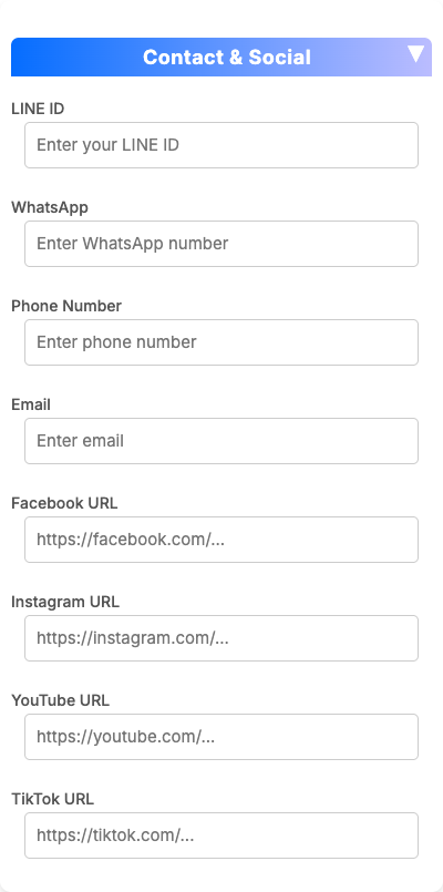 5.3 ช่องทางติดต่อ (Contact & Social)