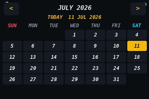 Calendar - month grid July 2026